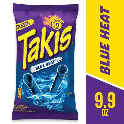 2 x Takis - Crunchy Rolled Tortilla Chips   Blue Heat, 9.9 Oz