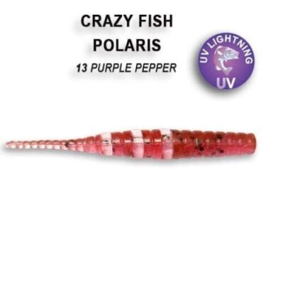CRAZY FISH POLARIS 1.8'' Soft Eatable Lures UV Lightning 8pcs Java Stick