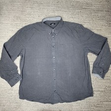 Calvin Klein Size XXL Mens Dress Shirt Regular Button Up Collar Checker Black
