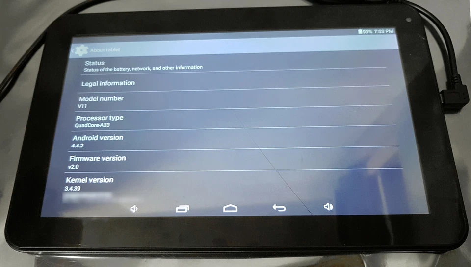 10.1" V11 8GB Tablet PC Android 4.4.2 A33 Quad-Core CPU - Touch Not Working - Image 3 of 4