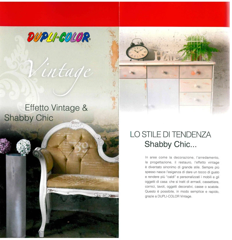 DUPLI COLOR spray effetto SHABBY CHIC VINTAGE chalk paint  decapato ultra opaca - Immagine 3 di 4