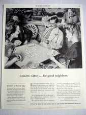 1942 Ad United States Playing Card Co., Makers of Bicycle and Congress Cards