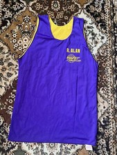 VINTAGE SAND KNIT MAGIC JOHNSON JERRY WEST EXECUTIVE CAMP JERSEY Sz. Med
