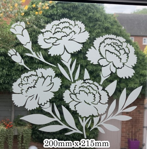 FROSTED / ETCHED GLASS VINYL DECALS, WINDOW STICKERS, VARIOUS FLOWERS, DOORS - Picture 42 of 46