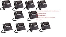 LOT of 10 Cisco CP-8811 CP-8811-K9 IP Office Phone w/ Cord, Handset  Stand