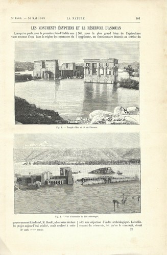 Les monuments égyptiens et le réservoir d'Assouan -- Article de presse 1903 - Picture 2 of 2
