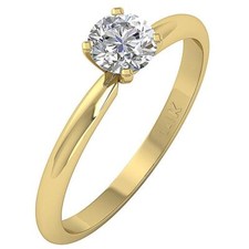 SI2 I 1.00Ct Round Diamond Solitaire Anniversary Ring 14K Solid Gold 4 Prong Set