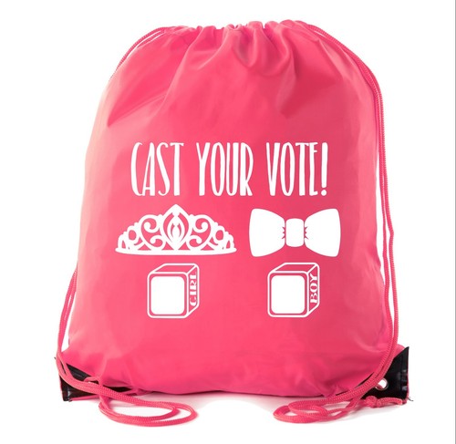 Favor de fiesta de baby shower | Mochilas con cordón de revelación de género de baby shower - Imagen 11 de 28