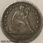 1877 Seated Liberty Quarter XF Extremely Fine Estate Find 90% Silver