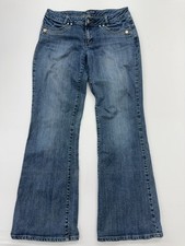 Lotus Clone Women's Blue Flare Jeans 32 Western Embroidered Gold Studs