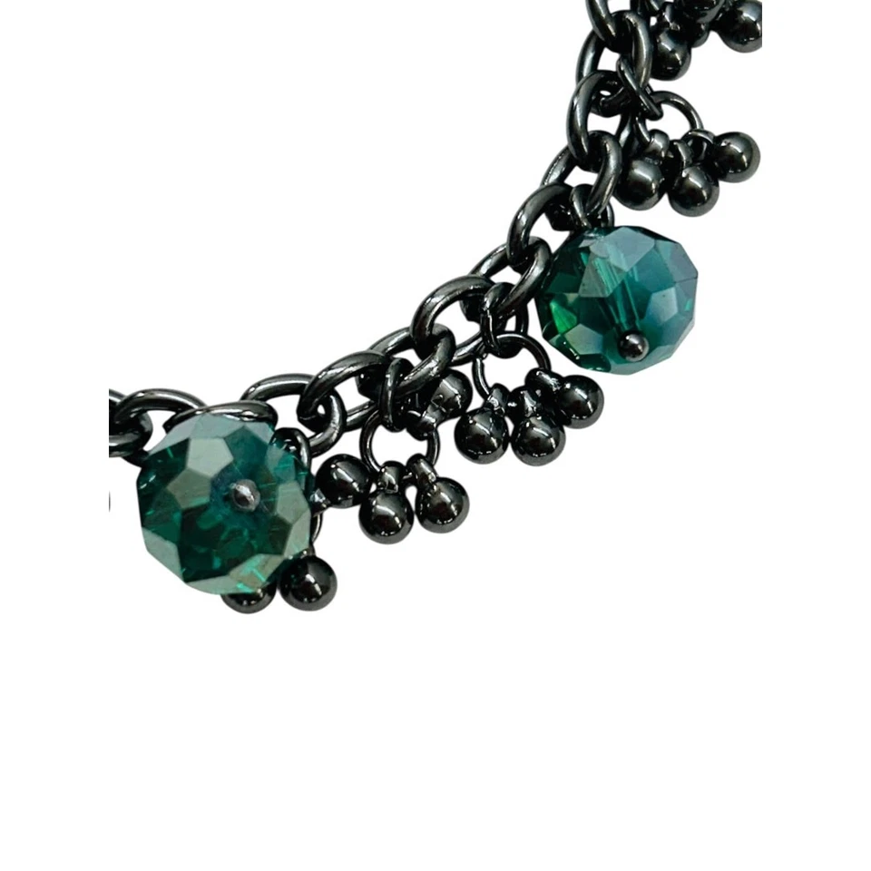 Cuentas colgantes de cristal verde azulado color peltre Coldwater Creek 7-8,5 pulgadas Foto 3 de 4