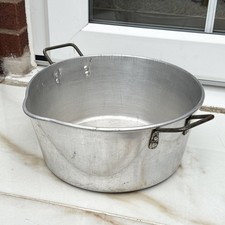 Vintage Large Aluminium Jam Pot Preserving Pan Saucepan 6” Deep  By 12”Across