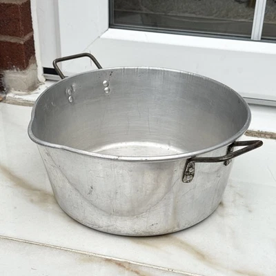 Vintage Large Aluminium Jam Pot Preserving Pan Saucepan 6” Deep By 12”Across - Image 1 of 4