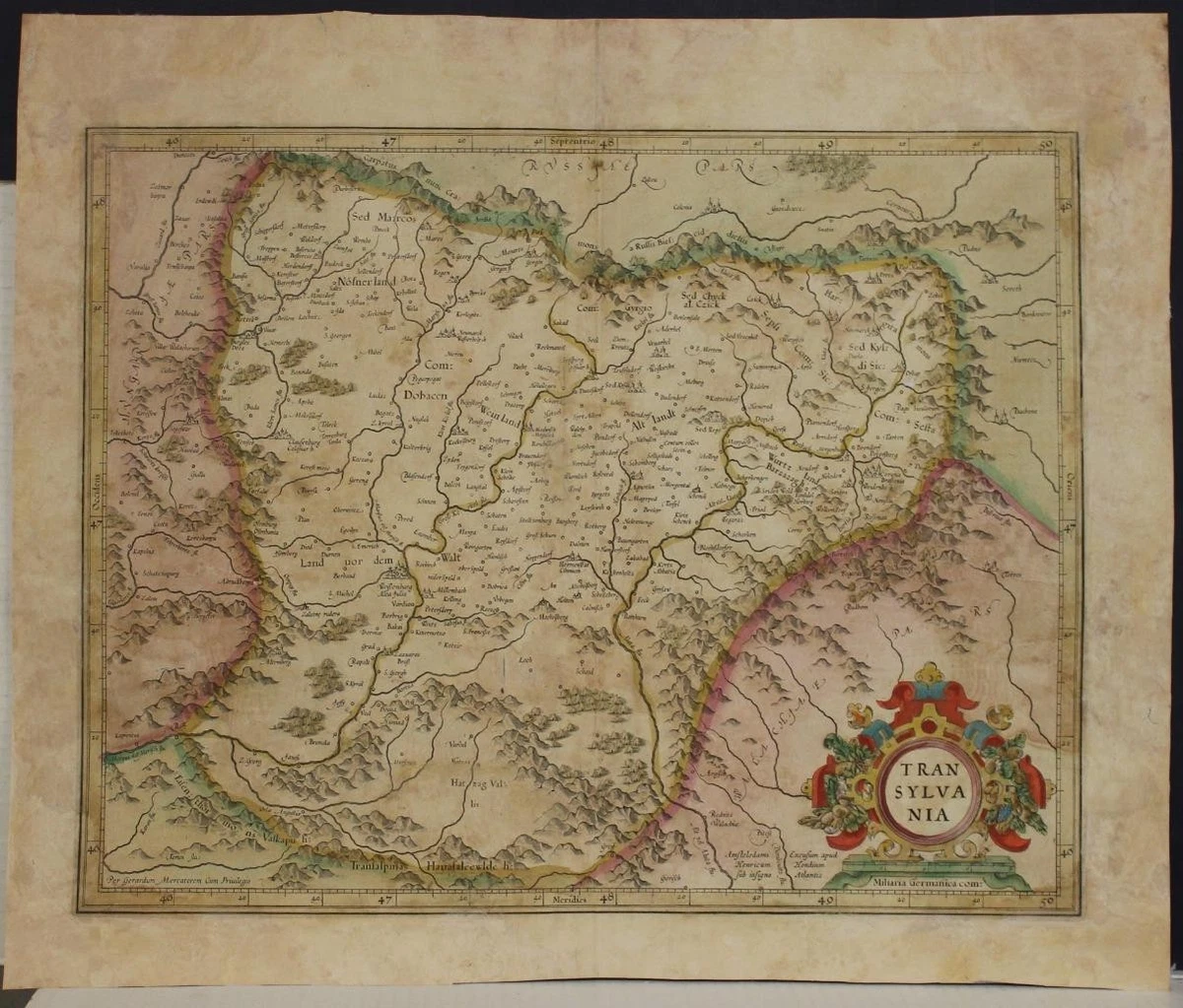 額装品　西洋古地図　17世紀　G.MERCATOR 「Waldeck」美品 額装品 西洋古地図 17世紀 G.MERCATOR 「Waldeck」 【公式通販】