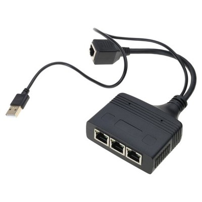 USB Power LAN Ethernet Splitter for Simultaneous Device Connection Networking
