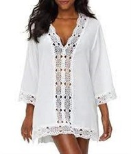 NWT La Blanca M Island Fare Tunic Swim Cover-Up Style-LA8LR55 Swimsuit 93467