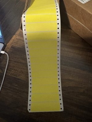 #ad Box of 3.5quot;x15 16quot; Yellow Pressure Sensitive Labels. 5M Continuous Labels $20.00