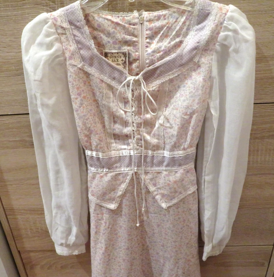 Vestido Gunne Sax Jeunes Filles Jessica Niña Talla 12 Pradera Cottagecore Peplum Rosa Foto 3 de 4