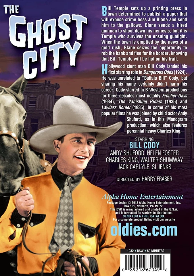 The Ghost City (DVD) Andy Shuford Walter Miller Bill Cody (US IMPORT) - Image 2 of 2