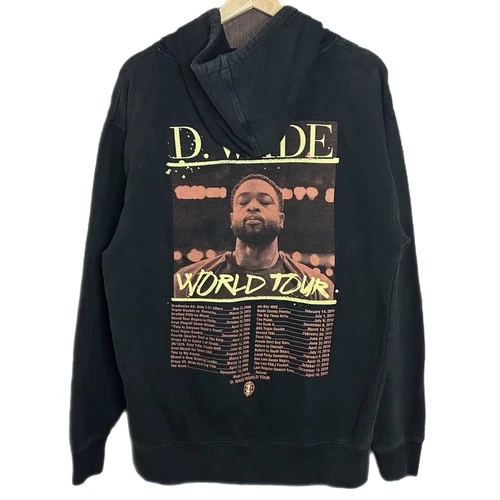 Bleacher Report Dwayne Wade World Tour Black Hoodie Sweatshirt Mens Medium - product listing photo