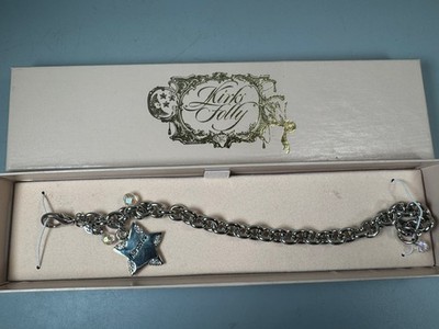 Kirks Folly Miracles Star Charm Bracelet Silvertone Crystal NIB 11