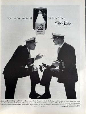 1962 Old Spice Original Vintage Advertisement After Shave Sailors Print Ad