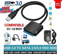 USB 3.0 to SATA III Adapter for 2.5" 3.5" SSD HDD Hard Drive with 12V/2A Power