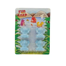 Vintage Fun Soap Elephant Animal Shaped Soap Kids Children Blue Sealed 4 Pieces