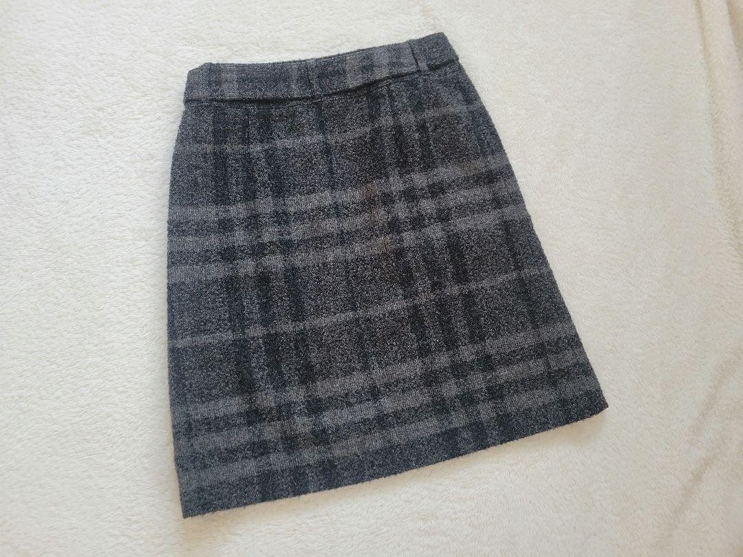 BURBERRY ウール混紡製 スカート【関税込/送料込】 Burberry London Nova Check Knee-Length Skirt Wool Gray 36/S