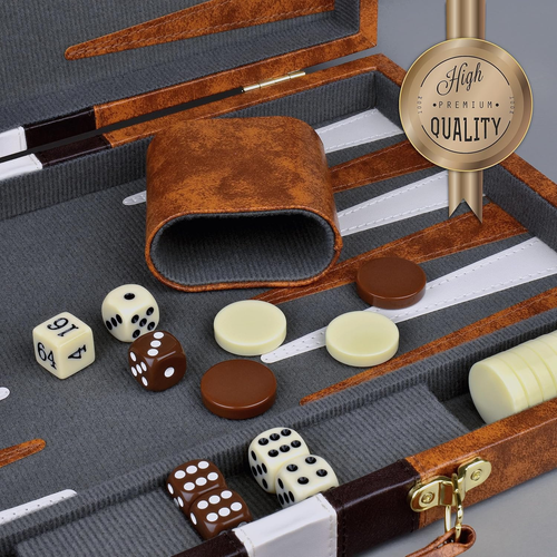 Large Backgammon Sets for Adults - Classic Board Games for 2 Players Adults and - Picture 7 of 9