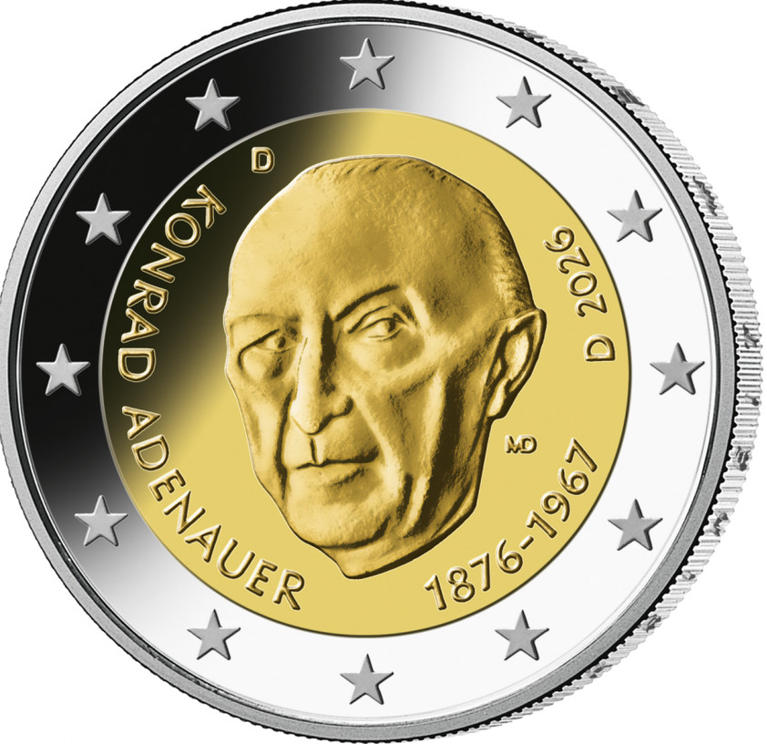 Allemagne 2 euro 2026 - Konrad Adenauer - Atelier Karlsruhe G UNC