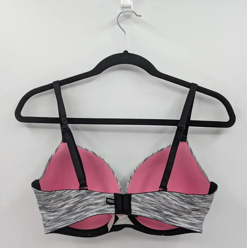 Sutiã Victoria's Secret ROSA 34DD cinza listras pretas levemente forrado-LEIA - Imagem 2 de 4