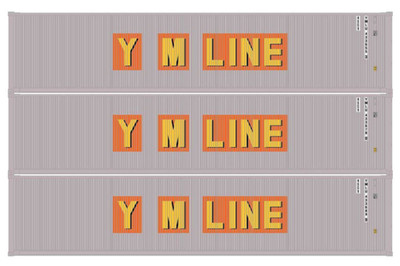 Athearn N Scale Yang Ming YMLU 40' Corrugated Container Low Cube 3-Pack ATH17391