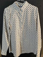 Land's End Women's Wrinkle Free No-Iron button Front Shirt Size 14T