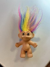 Vintage Russ Troll Doll Rainbow Hair Brown Eyes