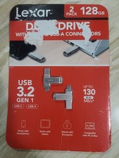 Lexar 128GB Dual Drive 2-Pack USB 3.2 Flash Drive Type-C  Type-A   130MB/s, Gra