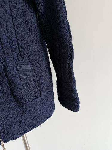 SAOL IRELAND 100% MERINO WOOL ASYMMETRICAL ZIP POCKETS SWEATER SIZE L - Picture 4 of 11