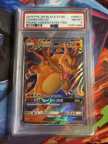 Charizard GX Black Star Promo #SM211 2019 Pokemon Hidden Fates PSA 8 MINT