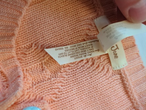 Matilda Jane Dream Chasers Lookin' Peachy Cardigan Sweater Size 12 Pom Poms - Picture 3 of 7