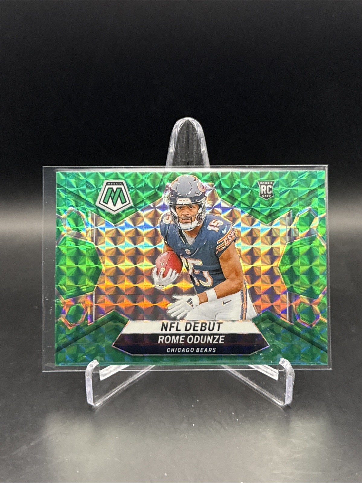 2024 Panini Mosaic - NFL Debut Rome Odunze #281 Green Mosaic Prizm (RC)