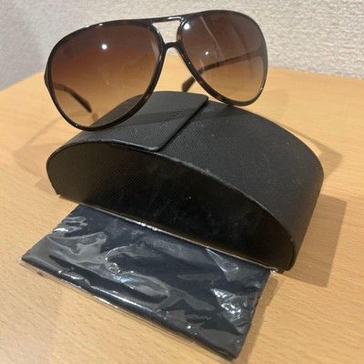 PRADA Ator Sunglasses Brown Gradient Lens Gold Frame