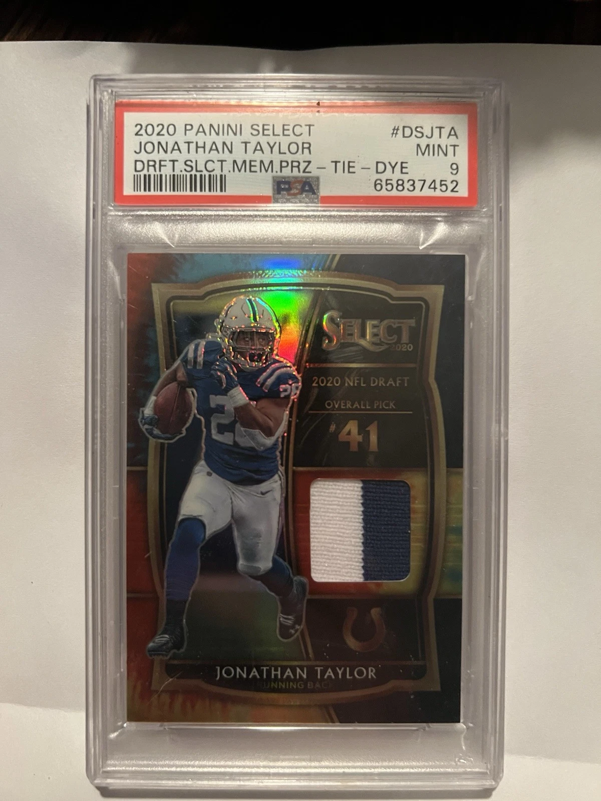 Jonathan Taylor Panini Select Draft Selections Memorabilia Prizm #DSJTA Tie-Dye