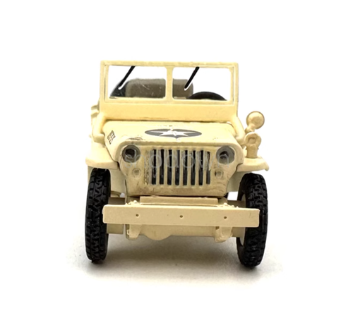 For 1:76 Scale Beige Willys MB US Reconnaissance Vehicle Model Diecast Metal Car - Picture 3 of 5