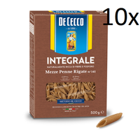 10X De Cecco Pasta Mezze Penne Rigate Integrali Vollkorn Italienisch Nudeln 500G