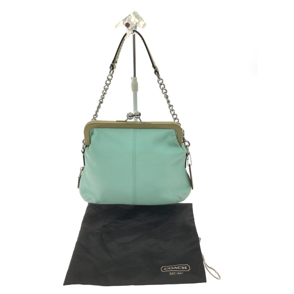 [Japan Used Bag] Used Coach Women'S Handbag Chain Leather Clasp Bag Gusset Width
