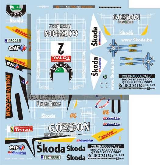 DECALS 1/24 SKODA FABIA S2000 #2 DUVAL -RALLYE IRC D'YPRES 2009 - COLORADO 24163