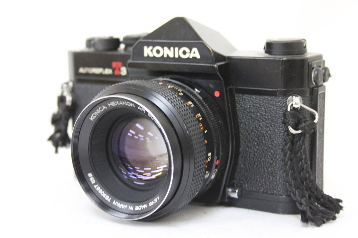 フィルムカメラ KONICA AUTOREFLEX T3 HEXANON AR 50mm Konica Autoreflex T3 Black Camera Hexanon AR 50mm F/1.4 Lens