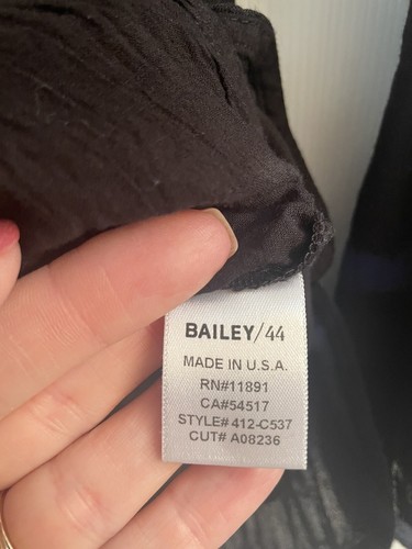 BAILEY 44 Womens Ball Off Shoulder Relaxed Black Cotton Shirt Size Medium - Picture 10 of 11