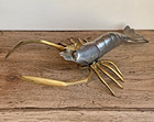 Vintage Brass Lobster Figure Lobster Brass Figurine Brass Lobster Sculpture
