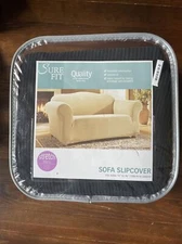 Sure Fit Designer Black Stripes Sofa Cover 74''- 96' New Package